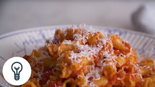 Marcella Hazans Tomato Sauce  Genius Recipes [upl. by Nemraciram3]