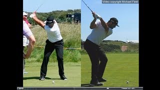 Jon Rahm golf swing  Long Iron faceon amp downtheline July 2017 [upl. by Harhay762]