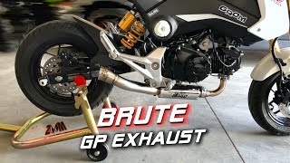 Honda Grom BRUTE quotGPquot Exhaust Install amp Review [upl. by Imuya81]