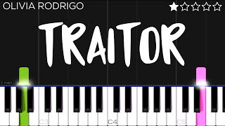 Olivia Rodrigo  traitor  EASY Piano Tutorial [upl. by Scotti]