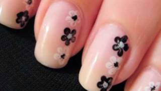 Easy Nail Art for Beginners Flower Nails [upl. by Ssitruc65]