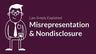 Misrepresentation and Nondisclosure  Contracts  Defenses amp Excuses [upl. by Kandy]