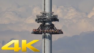 4K  AtmosFear freefall tower at Liseberg Gothenburg in Sweden [upl. by Esiuqcaj]