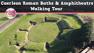 CAERLEON ROMAN BATHS amp AMPHITHEATRE WALES  Walking Tour  Pinned on Places [upl. by Ahseyn]