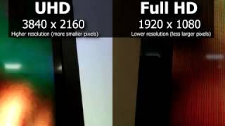 Pixel size 4K vs Full HD TV 2160p vs 1080p [upl. by Kinsley]