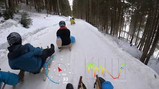 Bad Hindelang Rodeln 😱😎😣  blaue Piste mit Speed Anzeige [upl. by Rickert]