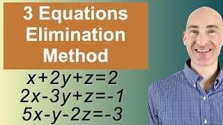 Solving Systems of 3 Equations Elimination [upl. by Marlee]