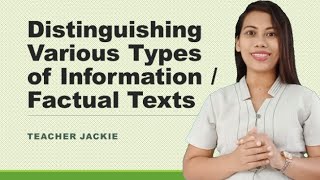 English 6 Q2 Distinguishing Various Types of Information  Factual Texts [upl. by Theobald]