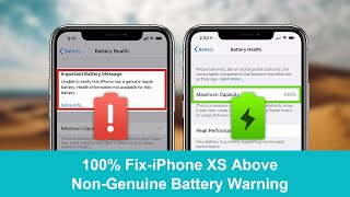 100 FixiPhone NonGenuine Battery Warning of Important Battery Message [upl. by Mccreery]