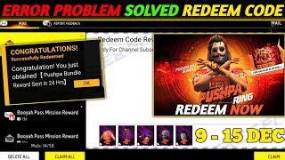 FREE FIRE REDEEM CODE TODAY 10 DECEMBER REDEEM CODE FREE FIRE  FF REDEEM CODE TODAY 10 DECEMBER [upl. by Hoffmann]