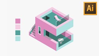 Learn Skills For QUALITY ISOMETRIC DESIGN  Illustrator Isometric House Tutorial [upl. by Dibru]