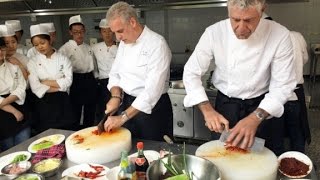 Bourdain and Ripert get schooled in Sichuan cuisine [upl. by Nolur]