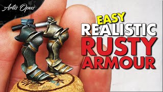 Realistic RUSTY ARMOUR  How to paint weathered armour [upl. by Yseulte]