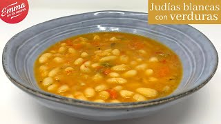 JUDÍAS BLANCAS con VERDURAS  Receta apta para veganos [upl. by Stiruc]