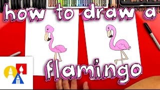 How To Draw A Cartoon Flamingo [upl. by Attenal]