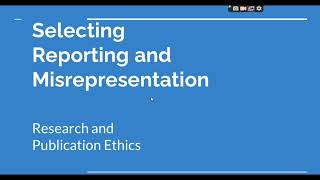 Selective Reporting and Misrepresentation of data Research and Publication ethics Phd coursework [upl. by Elfrieda]