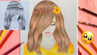 Farjana Drawing Academy and My Drawing  How to Draw a Girl  Farjana Drawing Academy Popular Video [upl. by Norrehc]