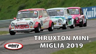 Mini Miglia epic race at Thruxton BTCC 2019 [upl. by Anuqahs]