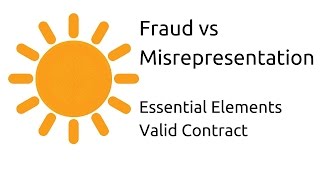 Fraud vs Misrepresentation  Other Essential Elements of a Valid Contract  CA CPT  CS amp CMA [upl. by Neeuq]