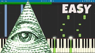 Illuminati Song  EASY Piano Tutorial  X Files Theme [upl. by Ettenauq285]