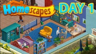 HOMESCAPES Gameplay  Android  iOS   DAY 1 Walkthrough [upl. by Malkin]