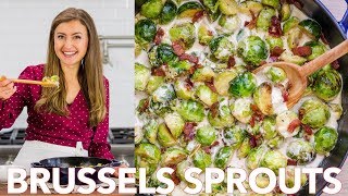 Brussels Sprouts in Alfredo Sauce Recipe [upl. by Ainesy]