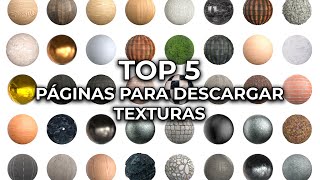 TOP 5 Páginas para descargar texturas  Free textures  PBR  Render  VRay  Sketchup  3ds Max [upl. by Nelia]