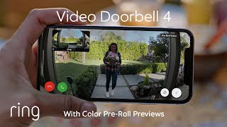 Ring Video Doorbell 4  Featuring Color PreRoll Video Previews amp Quick Replies [upl. by Tolman]