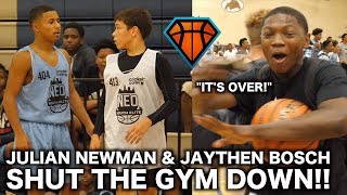 Julian Newman Gets CHALLENGED By Jaythan Bosch at NEOYE  Players STORMS the Court [upl. by Pincince]