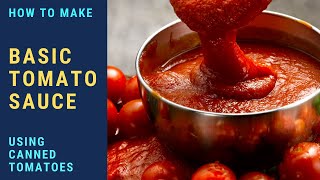 BASIC TOMATO SAUCE USING CANNED TOMATOES [upl. by Bonne491]