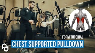 How To Chest Supported Lat Pulldown Build Lower Lats [upl. by Helbon]